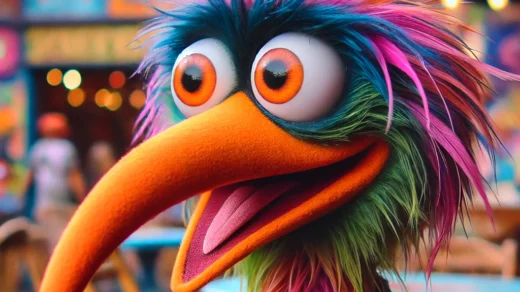 muppet with long hooked beak